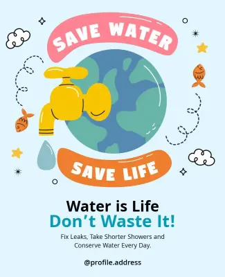 Save Water Conservation Awareness Poster Template