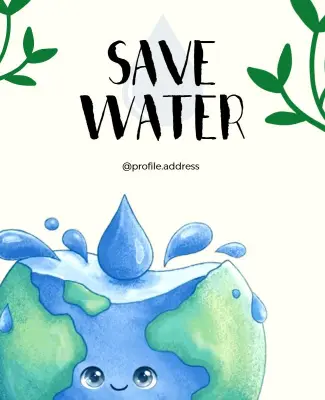Save Water Environmental Awareness Poster Template