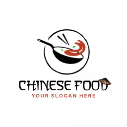 Savor Delicious Asian Dishes in a Wok Featuring Chinese Food Logo Template