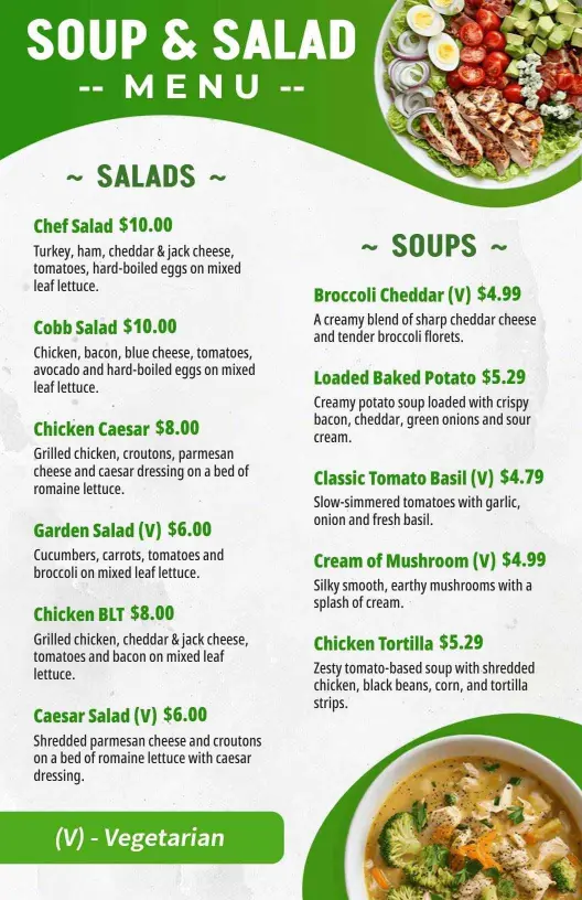 Savoring Creamy and Flavorful Varieties of Soup Menu Template