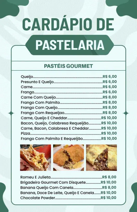 Savory and Sweet Pastry Delights for Every Palate Bakery Menu Template