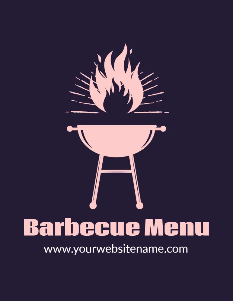 Savory Barbecue Meats and Sandwiches Featuring Full Flavor BBQ Menu Template
