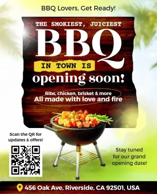 Savory BBQ Special Opening Soon Ceremony Flyer Template