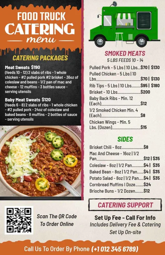 Savory Catering Packages Featuring Delicious Smoked Meats Menu Template
