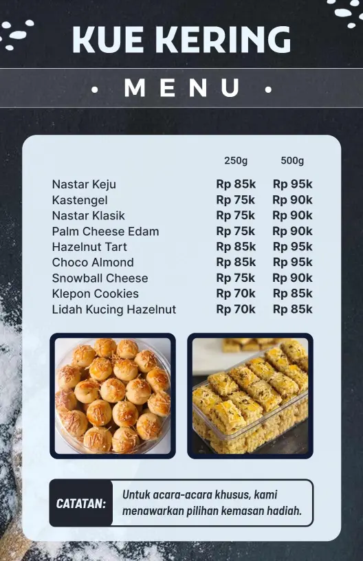 Savory Cheese and Sweet Treats for Every Occasion Bakery Menu Template