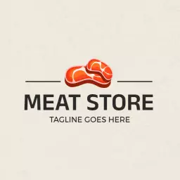 Savory Red Meat Cuts for Your Local Grocery Store Logo Template