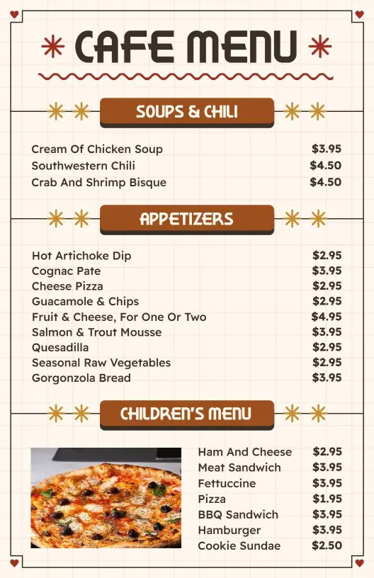 Savory Soups and Appetizers for Cozy Gatherings Cafe Menu Template
