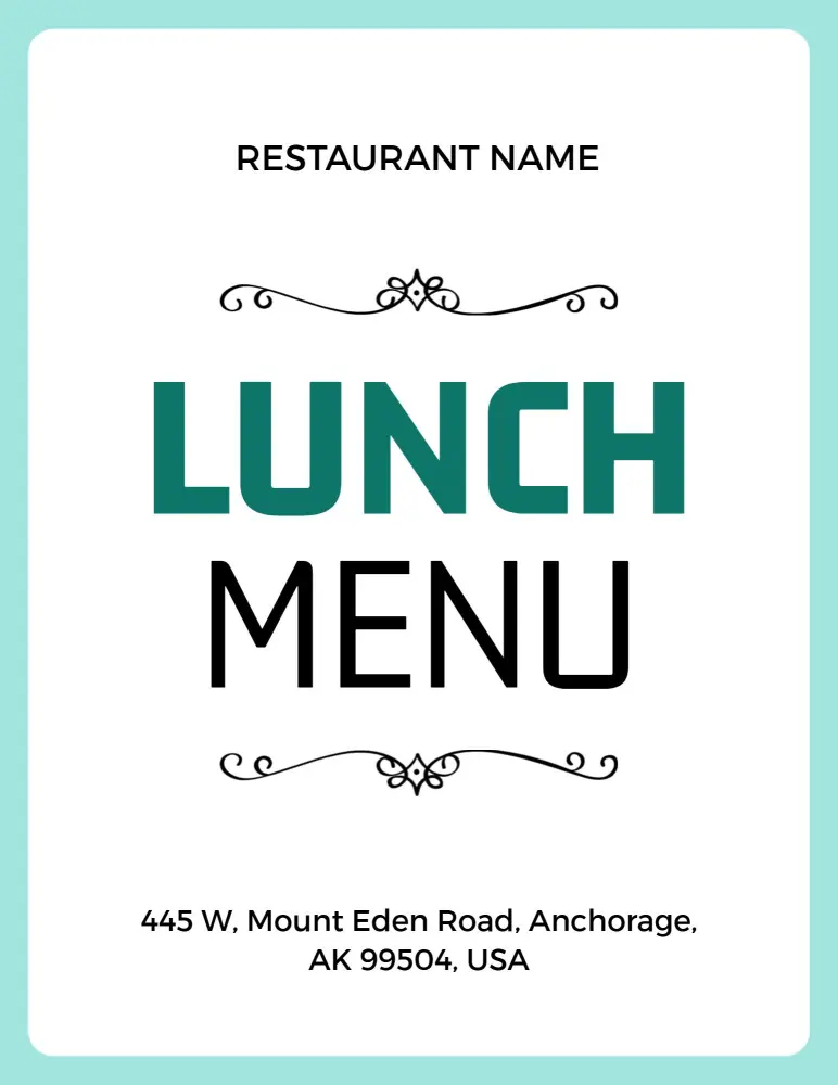Savory Starters and Delicious Burgers for Your Lunch Menu Template