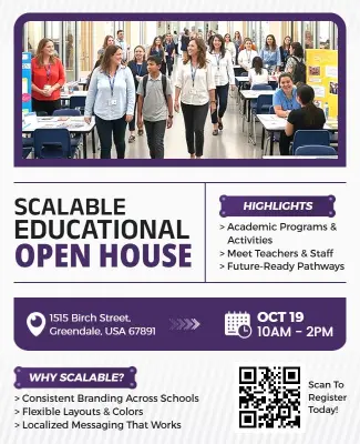 Scalable Educational Open House Event Flyer Template