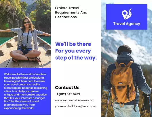 Scenic Beach and Adventure Travel Agency Services Brochure Template