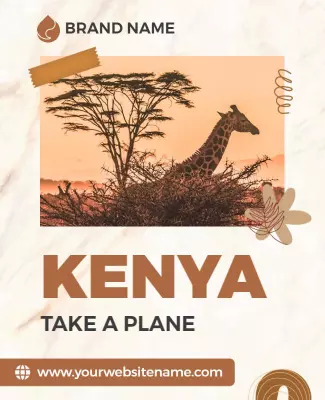 Scenic Earthy Kenya Travel Adventure Poster Template