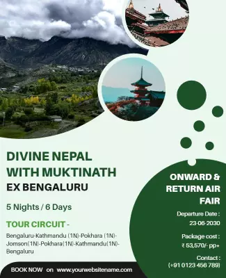Scenic Himalayan Travel Adventure to Divine Nepal Poster Template