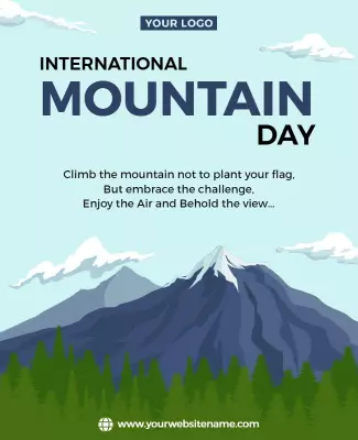 Scenic Mountain Adventure International Mountain Day Poster Template