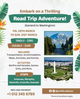 Scenic Road Trip Adventure Flyer Template