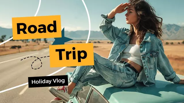 Scenic Road Trip Adventure Travel YouTube Thumbnail Template