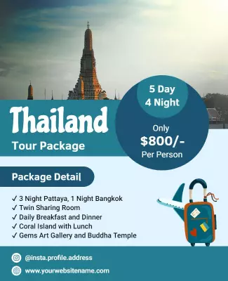 Scenic Thailand Travel Package Promotion Poster Template