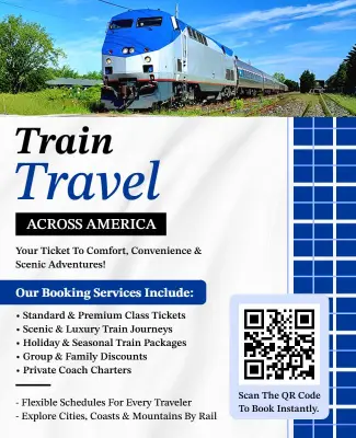 Scenic Train Travel Across America Flyer Template