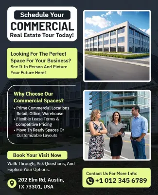 Schedule Your Commercial Real Estate Tour Information Flyer Template