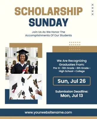 Scholarship Sunday Event Flyer Template