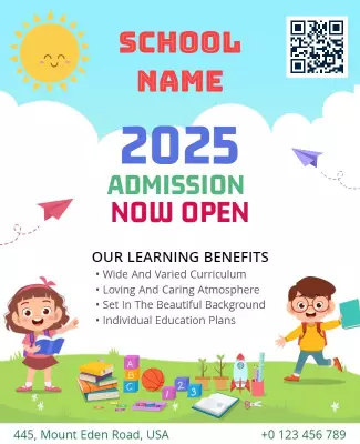 School Admission Open Kids Flyer Template