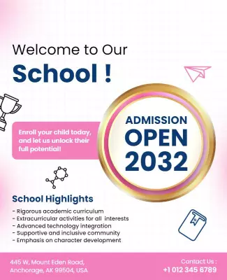 School Admission Promotion Flyer Template