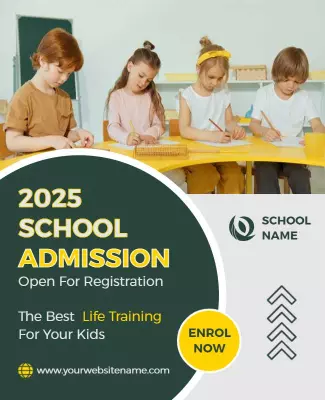 Colorful Kids Learning School Admission Flyer Template