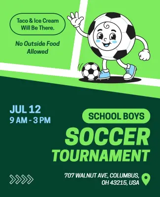 School Boys Soccer Tournament Poster Template