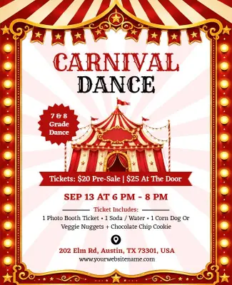School Carnival Dance Event Poster Template