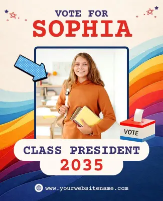 School Class President Election Campaign Poster Template