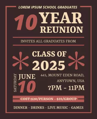 School Class Reunion Celebration Flyer Template