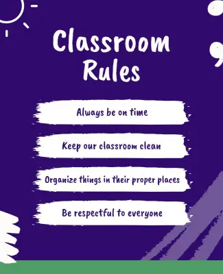 School Classroom Rules Poster Template