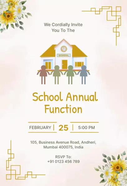 School Community Annual Function Celebration Invitation Template