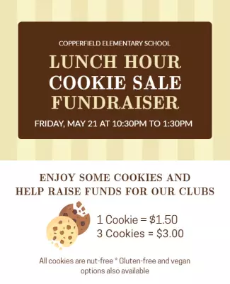 School Cookie Sale Fundraiser Flyer Template