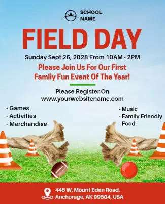 School Family Field Day Event Flyer Template