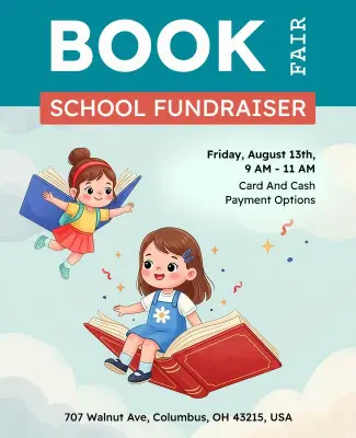 School Fundraiser Book Fair Poster Template