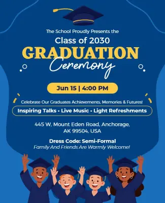 School Graduation Ceremony Invitation Flyer Template