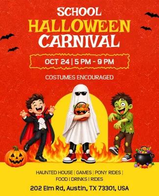School Halloween Carnival Event Flyer Template
