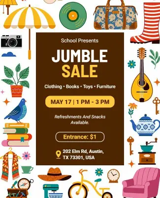 School Jumble Sale Event Flyer Template