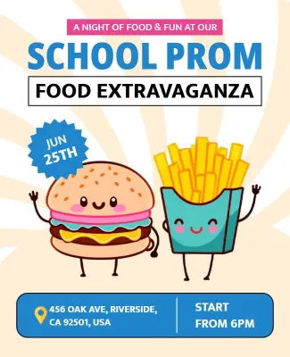 School Prom Food Extravaganza Flyer Template
