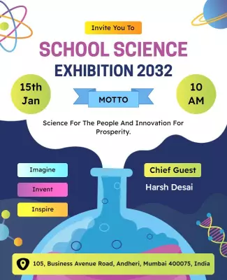 School Science Exhibition Event Flyer Template