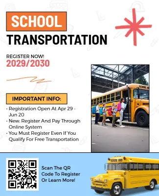 School Transportation Services Registration Flyer Template