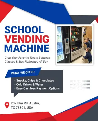 School Vending Machine Services Poster Template