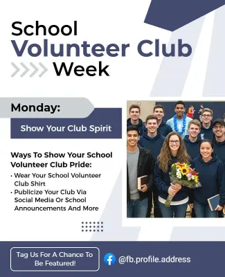 School Volunteer Club Week Promotional Flyer Template