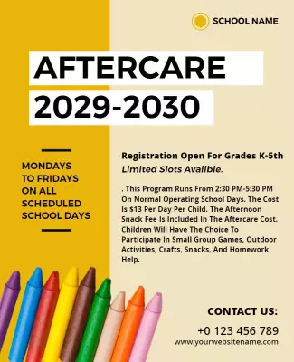 School Year Aftercare Program Flyer Template
