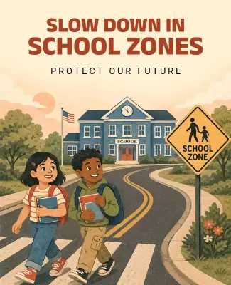 School Zone Safety Poster Template