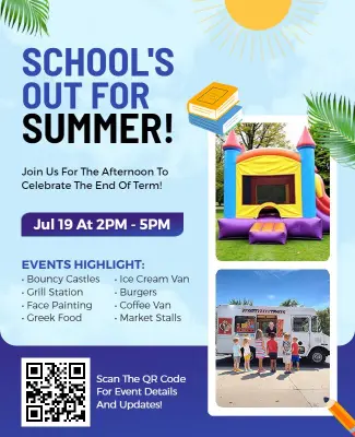 School's Out Summer Celebration Flyer Template