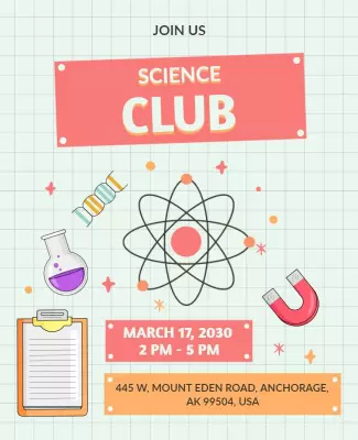 Science Club Meeting Announcement Flyer Template