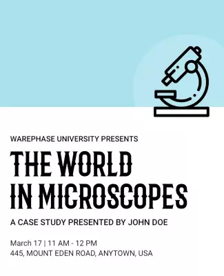 Scientific Blue Microscope Case Study Presentation Poster Template