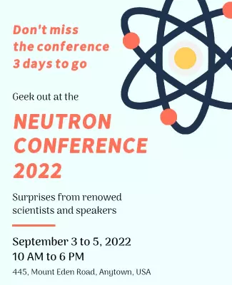 Scientific Themed Neutron Conference Announcement Poster Template