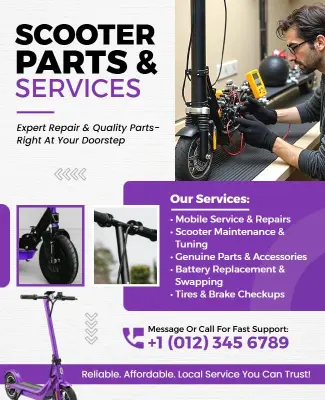 Scooter Parts and Services Flyer Template